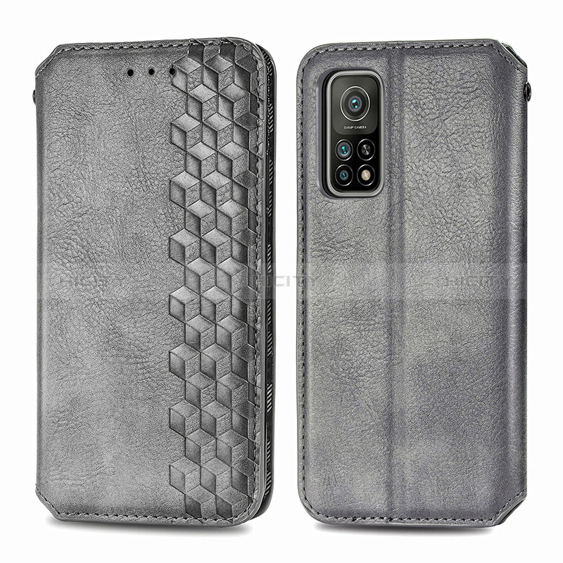 Funda de Cuero Cartera con Soporte Carcasa S02D para Xiaomi Mi 10T 5G Gris