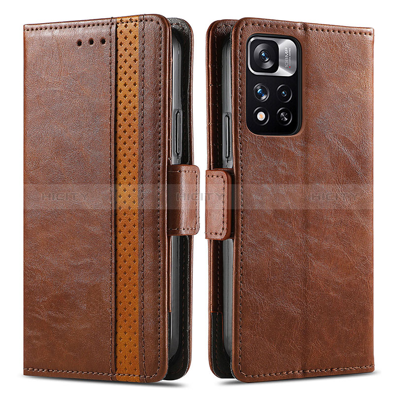 Funda de Cuero Cartera con Soporte Carcasa S02D para Xiaomi Mi 11i 5G (2022) Marron