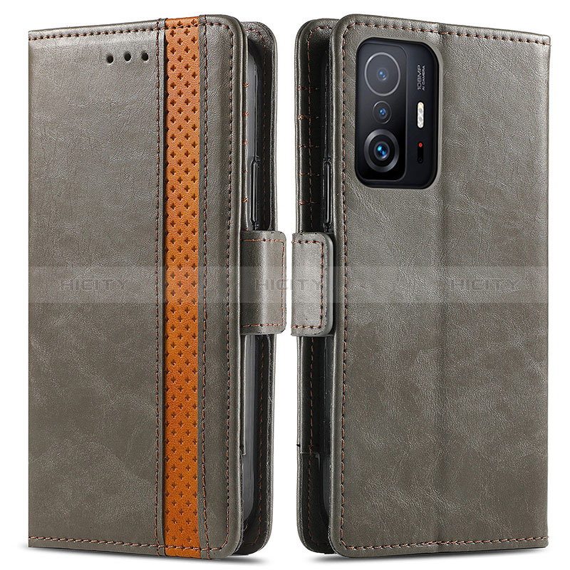 Funda de Cuero Cartera con Soporte Carcasa S02D para Xiaomi Mi 11T 5G Gris