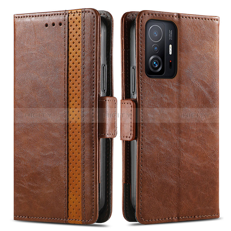 Funda de Cuero Cartera con Soporte Carcasa S02D para Xiaomi Mi 11T 5G Marron