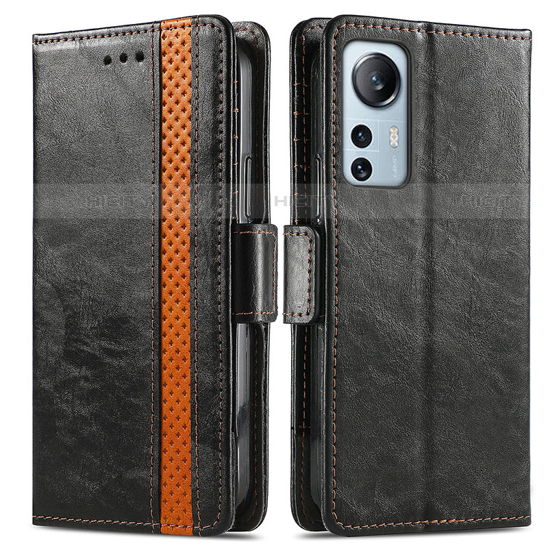 Funda de Cuero Cartera con Soporte Carcasa S02D para Xiaomi Mi 12 Lite 5G Negro