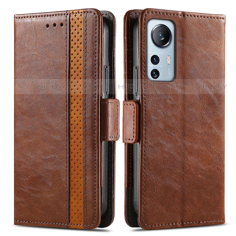 Funda de Cuero Cartera con Soporte Carcasa S02D para Xiaomi Mi 12X 5G Marron