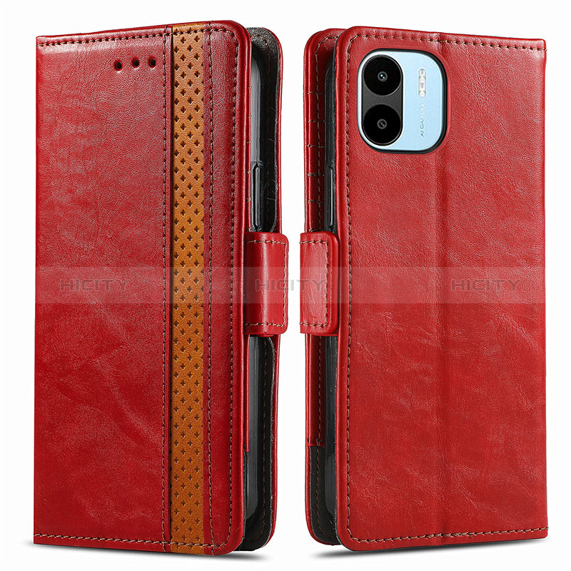 Funda de Cuero Cartera con Soporte Carcasa S02D para Xiaomi Poco C50 Rojo