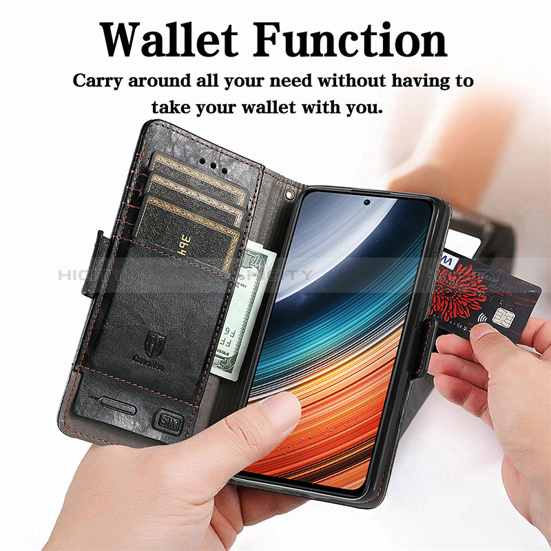 Funda de Cuero Cartera con Soporte Carcasa S02D para Xiaomi Poco F4 5G