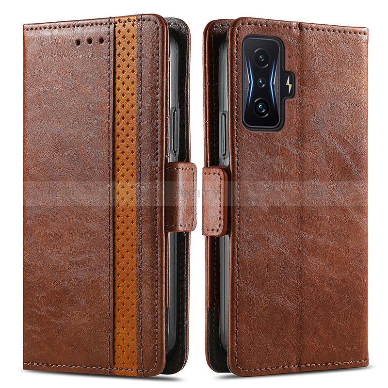 Funda de Cuero Cartera con Soporte Carcasa S02D para Xiaomi Poco F4 GT 5G Marron