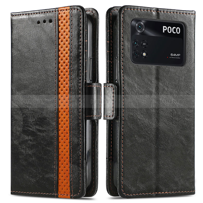 Funda de Cuero Cartera con Soporte Carcasa S02D para Xiaomi Poco M4 Pro 4G