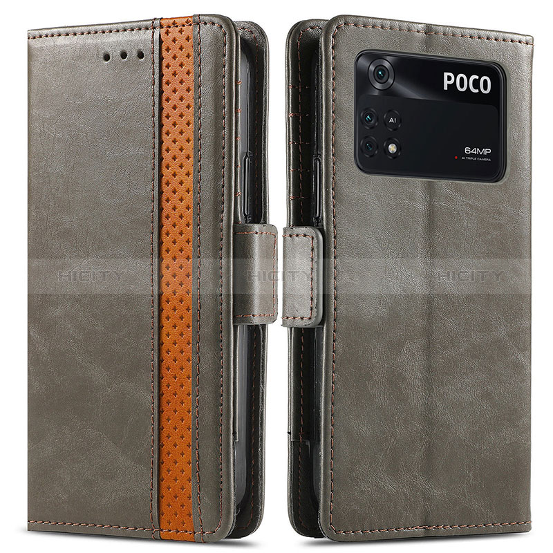 Funda de Cuero Cartera con Soporte Carcasa S02D para Xiaomi Poco M4 Pro 4G