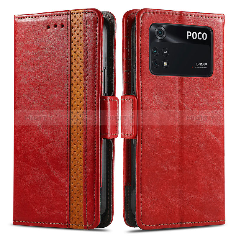 Funda de Cuero Cartera con Soporte Carcasa S02D para Xiaomi Poco M4 Pro 4G