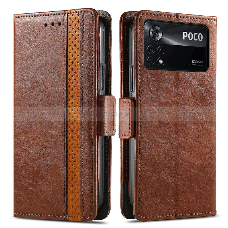 Funda de Cuero Cartera con Soporte Carcasa S02D para Xiaomi Poco X4 Pro 5G