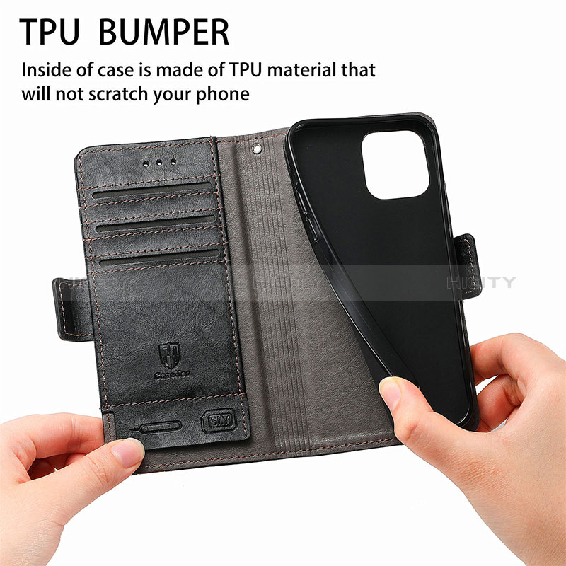 Funda de Cuero Cartera con Soporte Carcasa S02D para Xiaomi Redmi 10 Power