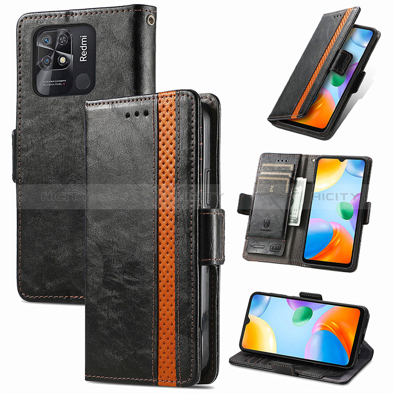 Funda de Cuero Cartera con Soporte Carcasa S02D para Xiaomi Redmi 10C 4G