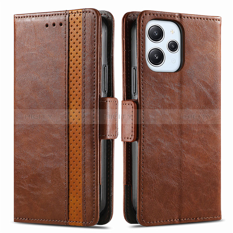 Funda de Cuero Cartera con Soporte Carcasa S02D para Xiaomi Redmi 12 4G Marron