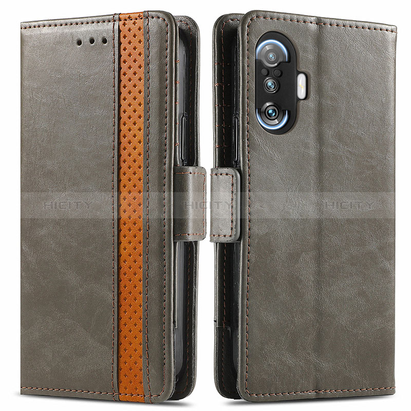 Funda de Cuero Cartera con Soporte Carcasa S02D para Xiaomi Redmi K40 Gaming 5G Gris