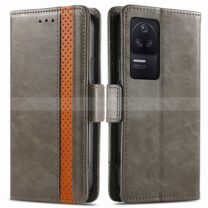 Funda de Cuero Cartera con Soporte Carcasa S02D para Xiaomi Redmi K40S 5G Gris