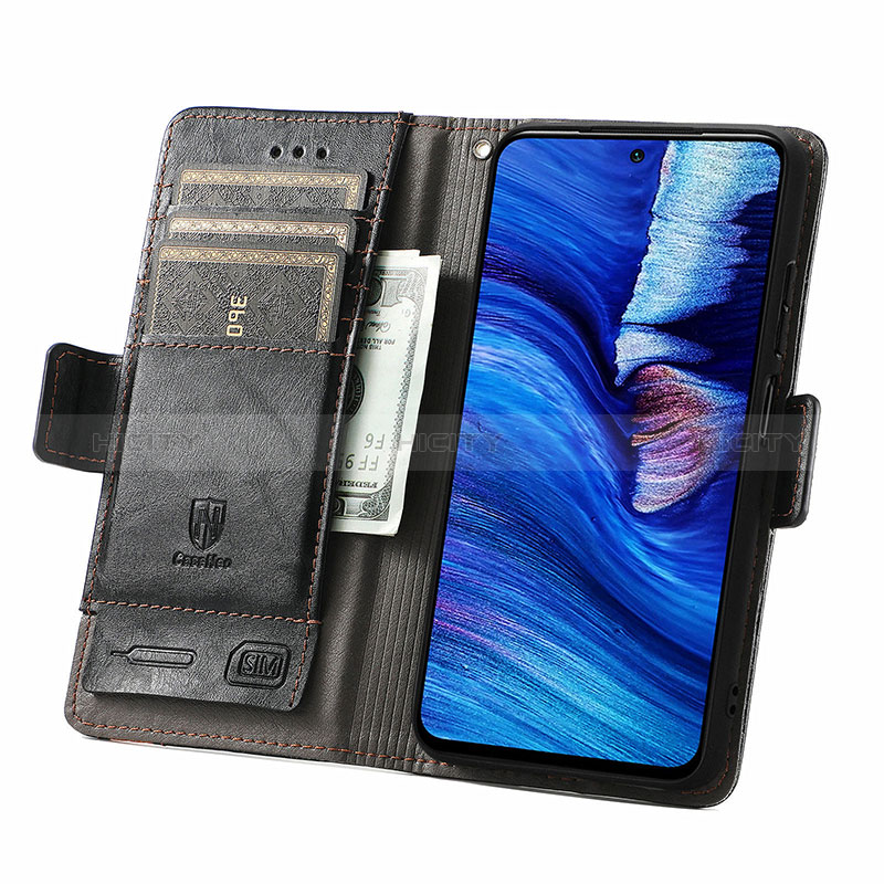 Funda de Cuero Cartera con Soporte Carcasa S02D para Xiaomi Redmi Note 10 JE 5G