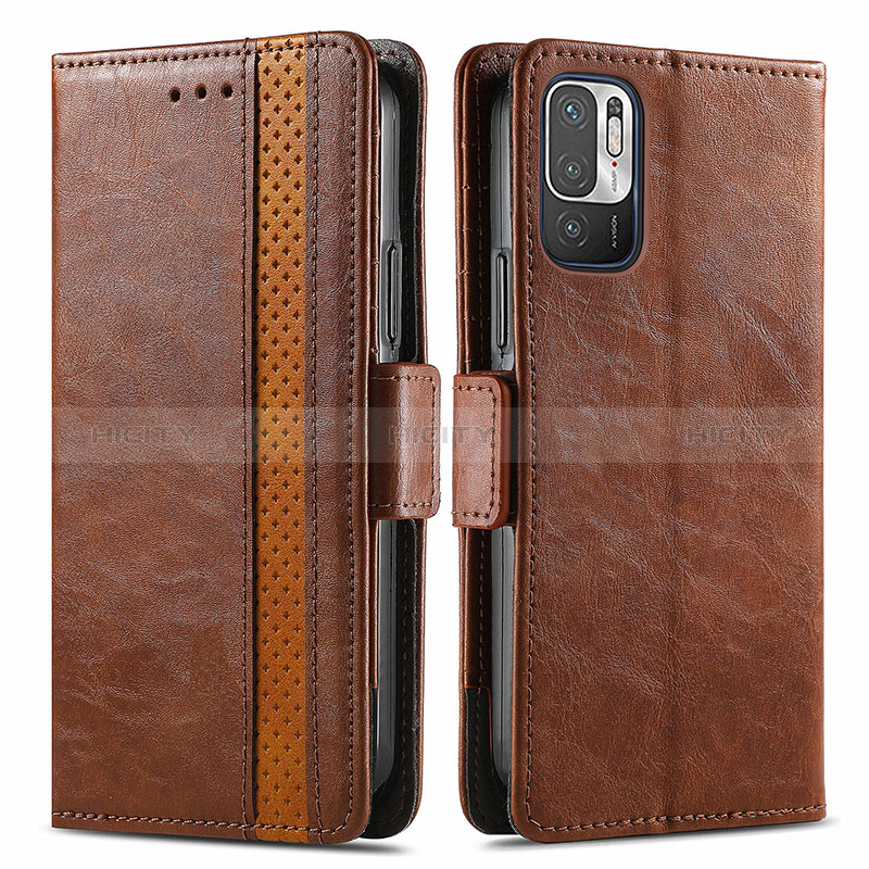 Funda de Cuero Cartera con Soporte Carcasa S02D para Xiaomi Redmi Note 10 JE 5G Marron