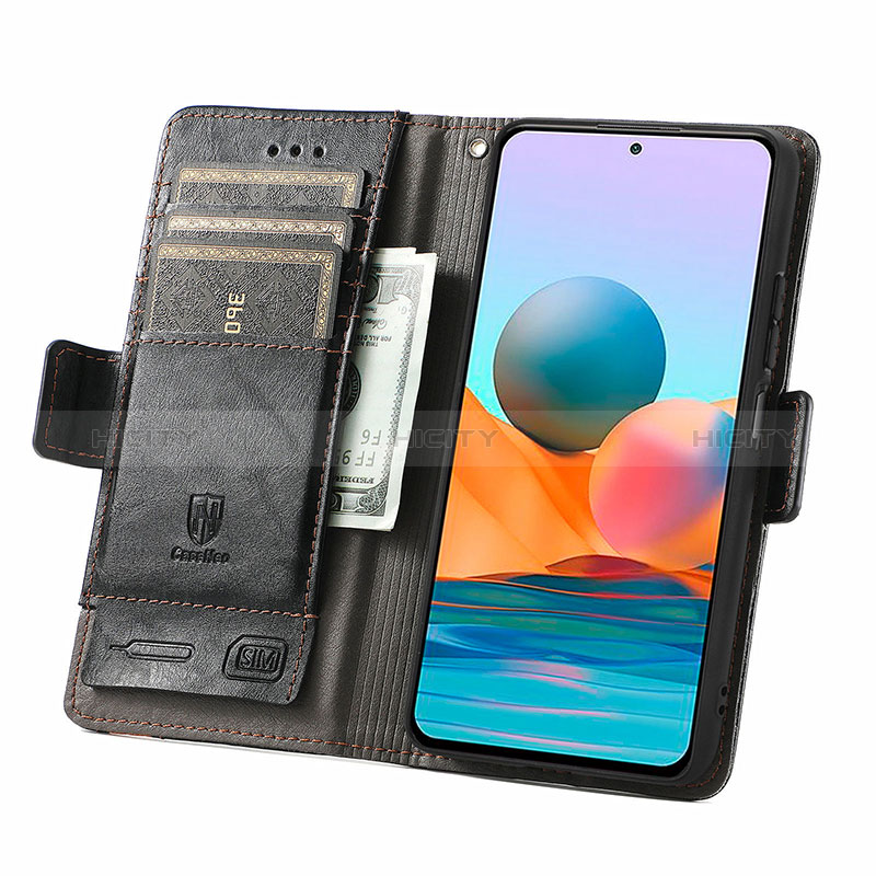 Funda de Cuero Cartera con Soporte Carcasa S02D para Xiaomi Redmi Note 10 Pro 4G