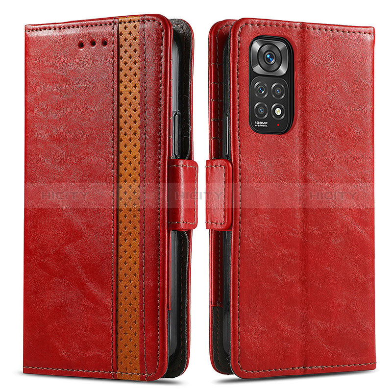 Funda de Cuero Cartera con Soporte Carcasa S02D para Xiaomi Redmi Note 12 Pro 4G Rojo