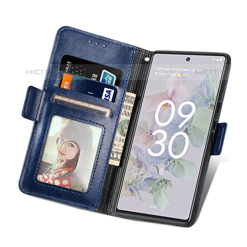 Funda de Cuero Cartera con Soporte Carcasa S03D para Google Pixel 6a 5G