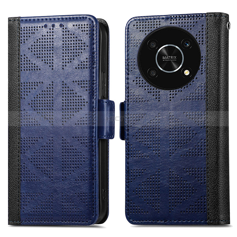 Funda de Cuero Cartera con Soporte Carcasa S03D para Huawei Enjoy 50 Pro Azul