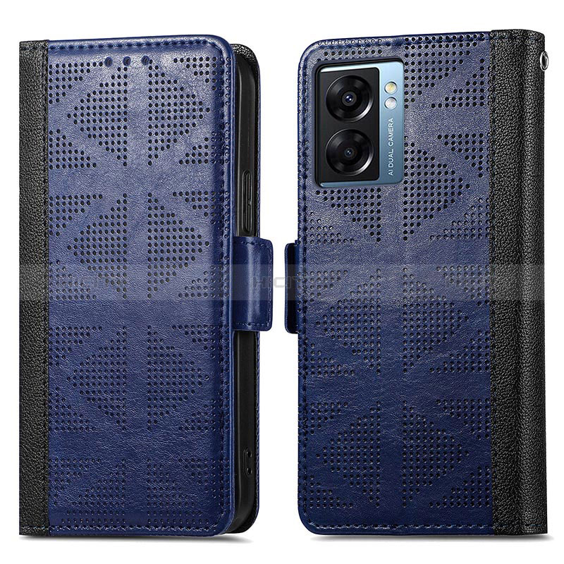 Funda de Cuero Cartera con Soporte Carcasa S03D para Oppo A56S 5G