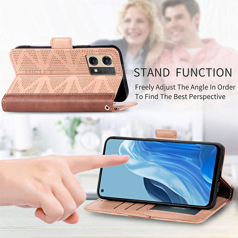 Funda de Cuero Cartera con Soporte Carcasa S03D para Oppo F21 Pro 4G