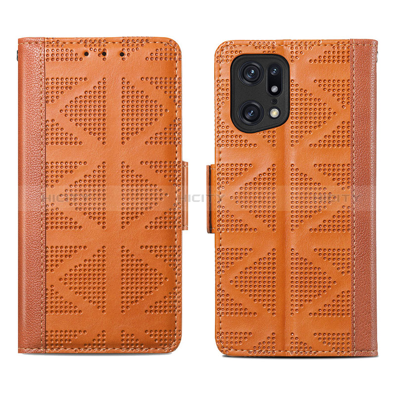 Funda de Cuero Cartera con Soporte Carcasa S03D para Oppo Find X5 5G