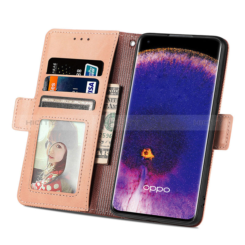 Funda de Cuero Cartera con Soporte Carcasa S03D para Oppo Find X5 5G