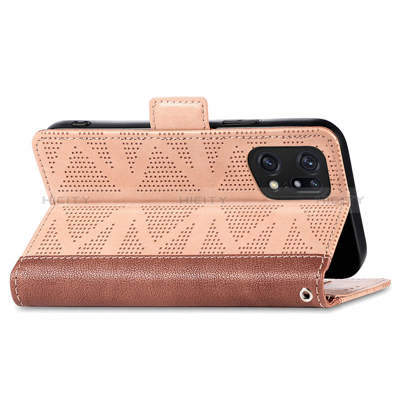 Funda de Cuero Cartera con Soporte Carcasa S03D para Oppo Find X5 5G