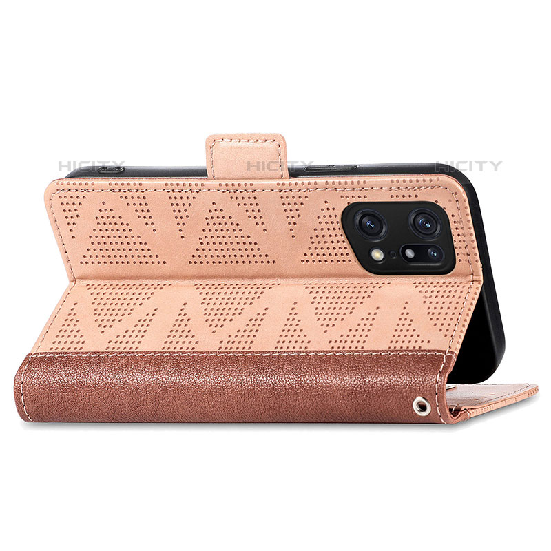 Funda de Cuero Cartera con Soporte Carcasa S03D para Oppo Find X5 Pro 5G