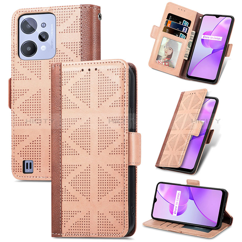 Funda de Cuero Cartera con Soporte Carcasa S03D para Realme C31