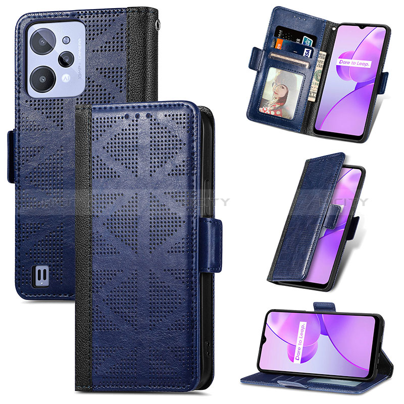 Funda de Cuero Cartera con Soporte Carcasa S03D para Realme C31