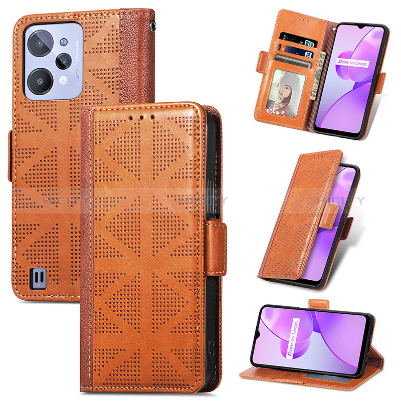 Funda de Cuero Cartera con Soporte Carcasa S03D para Realme C31