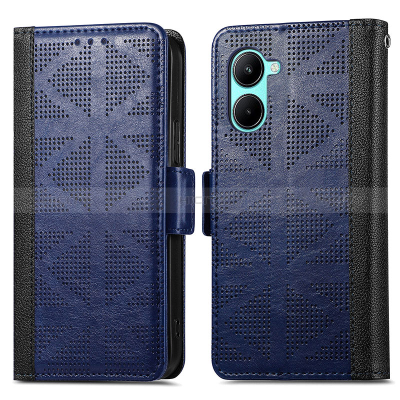 Funda de Cuero Cartera con Soporte Carcasa S03D para Realme C33 (2023) Azul