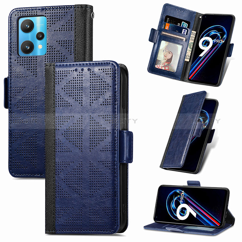 Funda de Cuero Cartera con Soporte Carcasa S03D para Realme Narzo 50 Pro 5G Azul