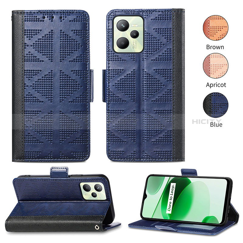 Funda de Cuero Cartera con Soporte Carcasa S03D para Realme Narzo 50A Prime