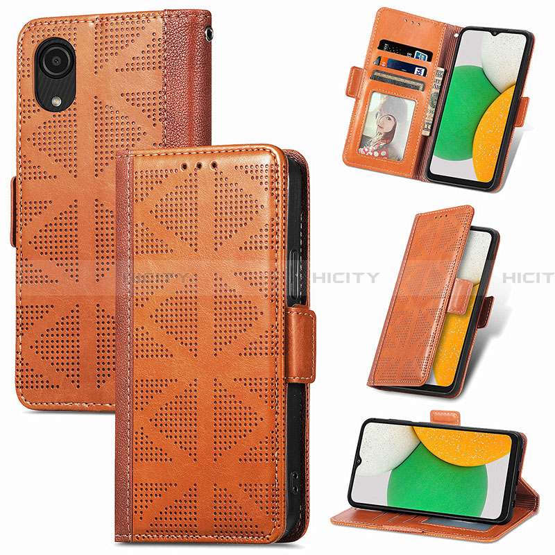 Funda de Cuero Cartera con Soporte Carcasa S03D para Samsung Galaxy A03 Core