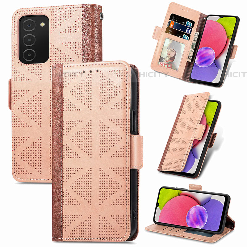 Funda de Cuero Cartera con Soporte Carcasa S03D para Samsung Galaxy A03s