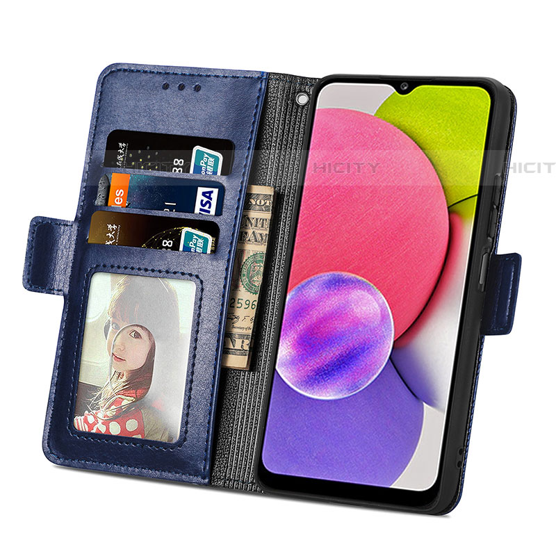 Funda de Cuero Cartera con Soporte Carcasa S03D para Samsung Galaxy A03s