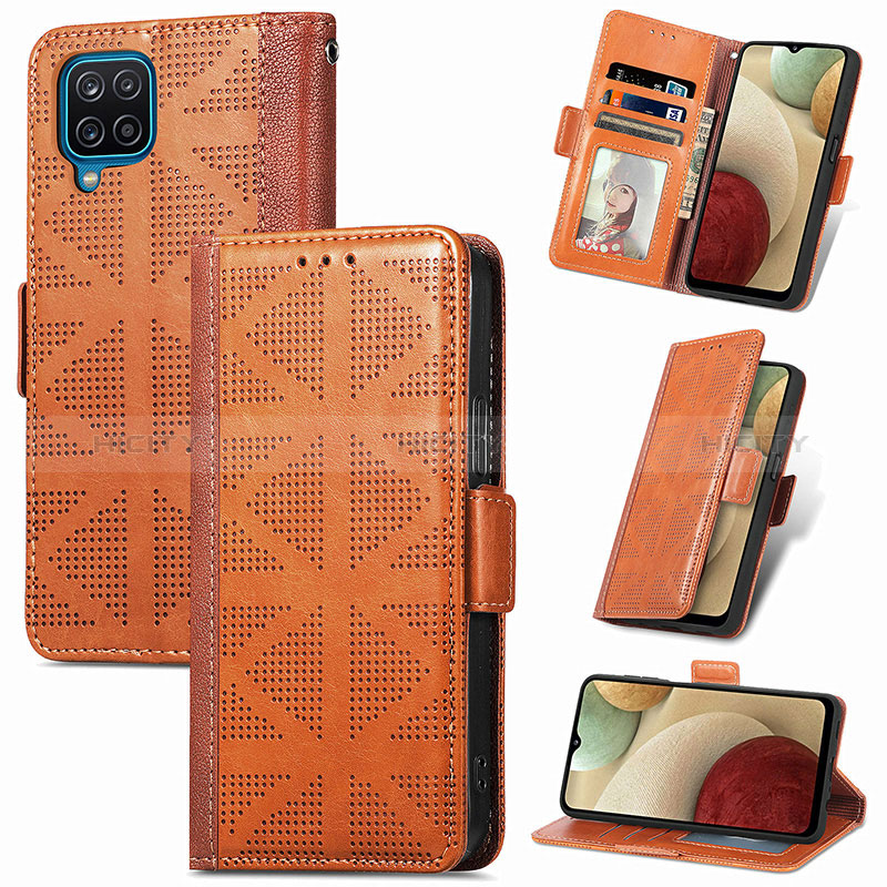 Funda de Cuero Cartera con Soporte Carcasa S03D para Samsung Galaxy A12 Nacho