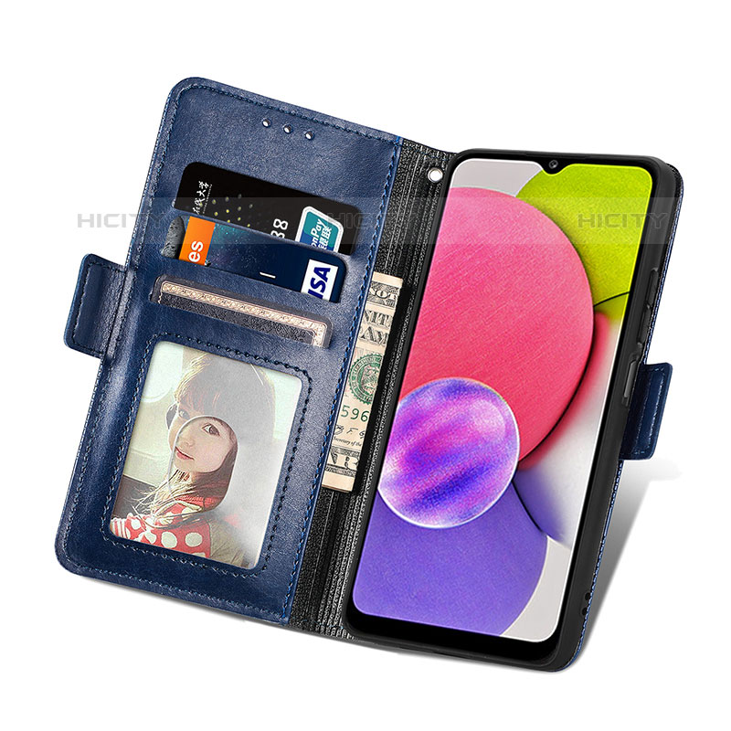 Funda de Cuero Cartera con Soporte Carcasa S03D para Samsung Galaxy M02s