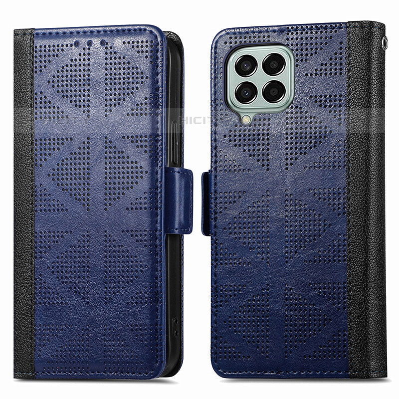 Funda de Cuero Cartera con Soporte Carcasa S03D para Samsung Galaxy M33 5G Azul