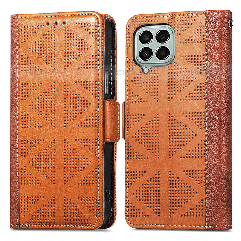 Funda de Cuero Cartera con Soporte Carcasa S03D para Samsung Galaxy M33 5G Marron