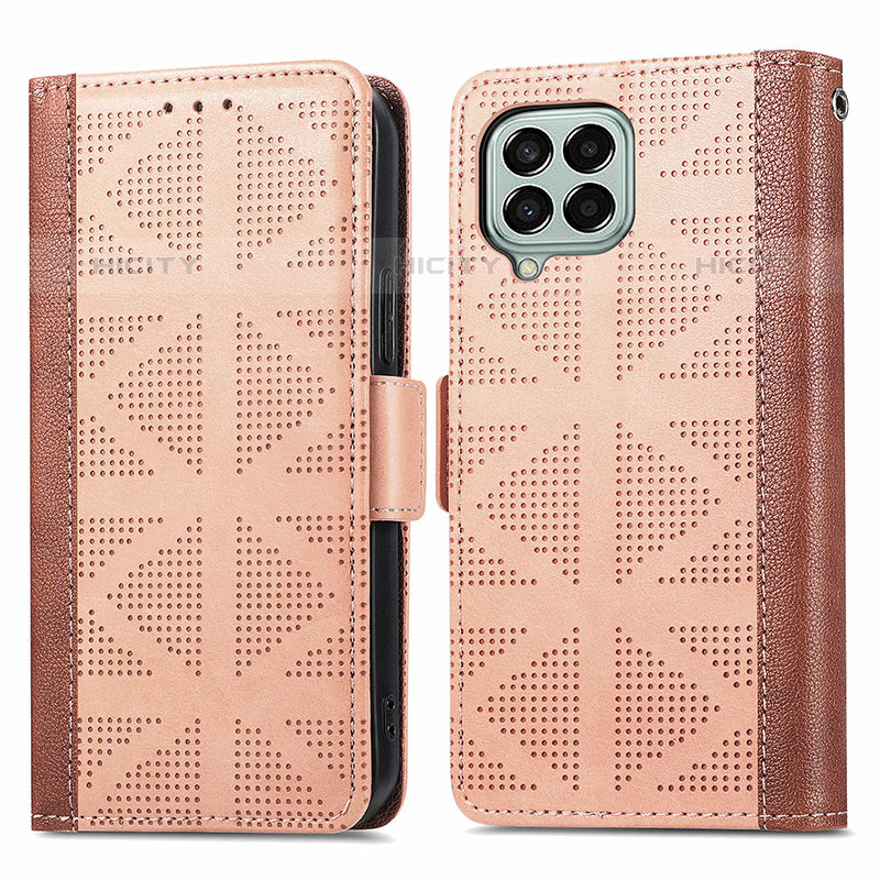 Funda de Cuero Cartera con Soporte Carcasa S03D para Samsung Galaxy M33 5G Marron Claro