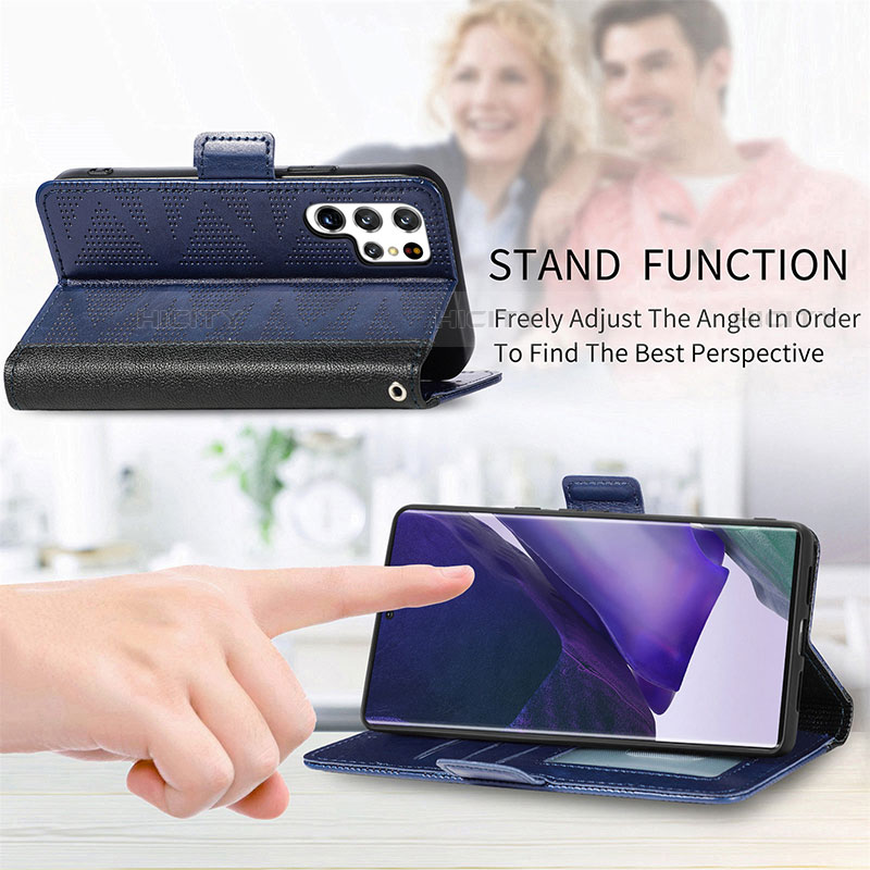 Funda de Cuero Cartera con Soporte Carcasa S03D para Samsung Galaxy S21 Ultra 5G