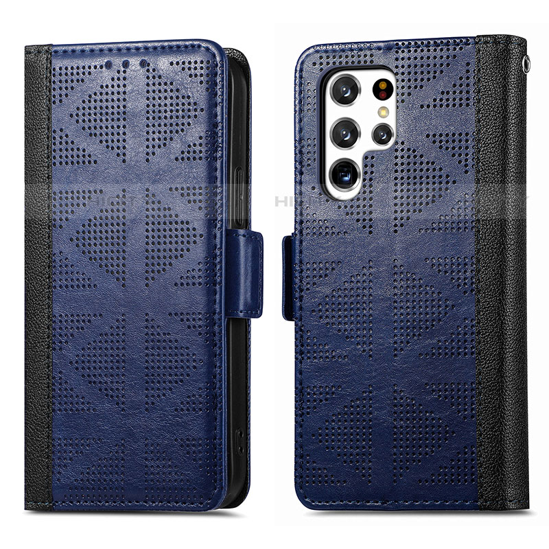 Funda de Cuero Cartera con Soporte Carcasa S03D para Samsung Galaxy S22 Ultra 5G