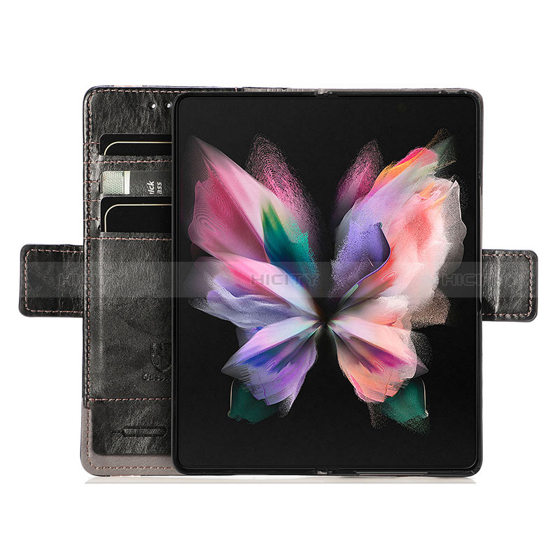 Funda de Cuero Cartera con Soporte Carcasa S03D para Samsung Galaxy Z Fold3 5G