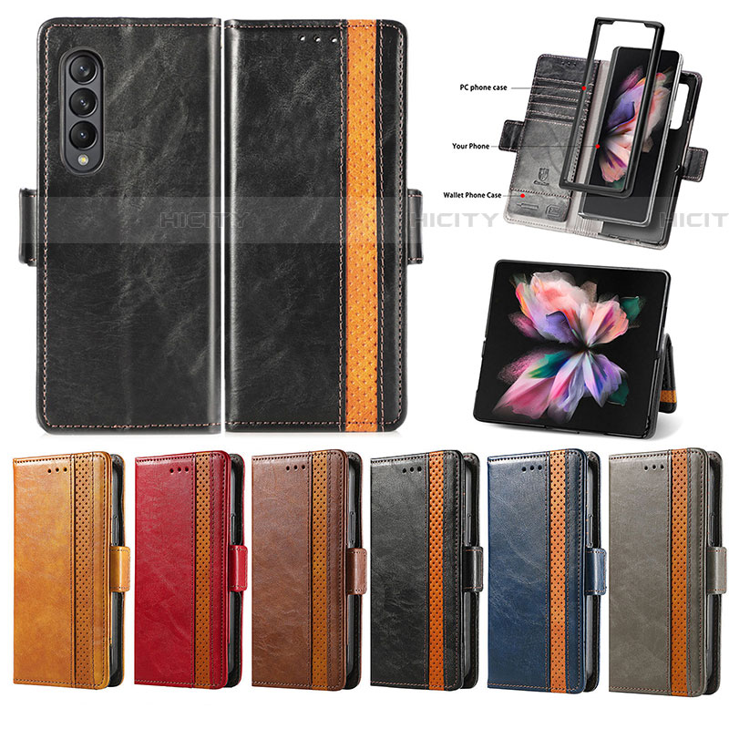 Funda de Cuero Cartera con Soporte Carcasa S03D para Samsung Galaxy Z Fold4 5G