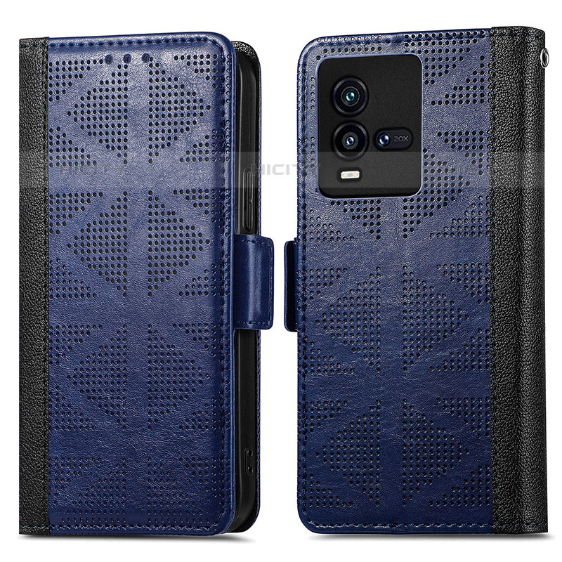 Funda de Cuero Cartera con Soporte Carcasa S03D para Vivo iQOO 9T 5G Azul