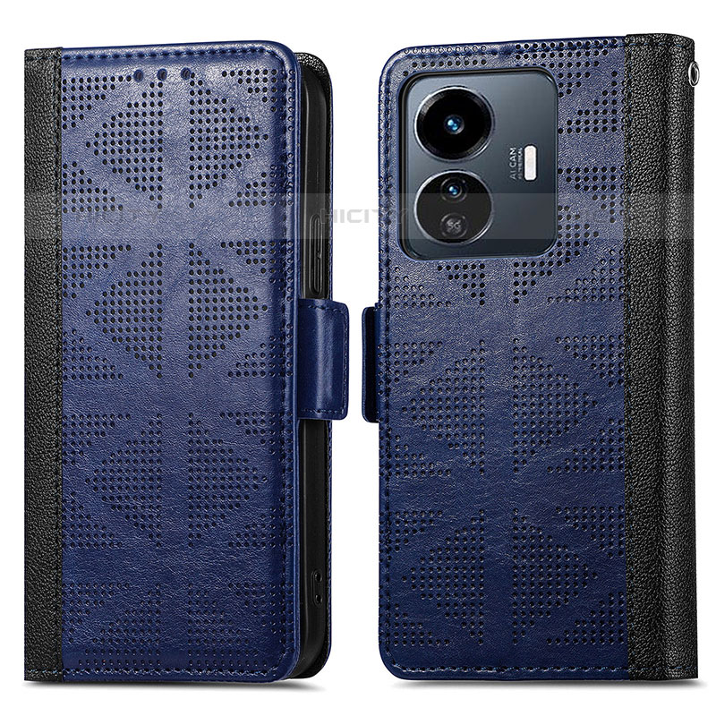 Funda de Cuero Cartera con Soporte Carcasa S03D para Vivo iQOO Z6 Lite 5G Azul